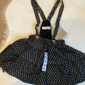 Zara black & white dotted pinafore 3/4Y